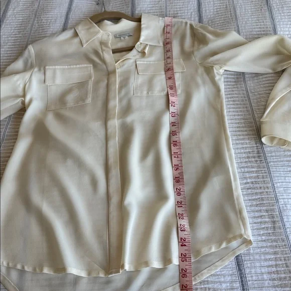Ivory Garnet Hill Silk Blouse Size 2 - Picture 3 of 10